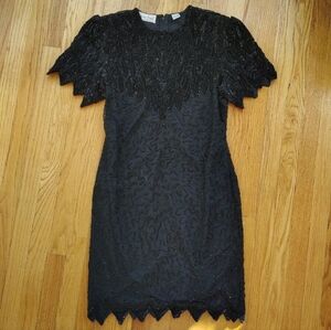 Laurence Kazar Beaded Silk Dress